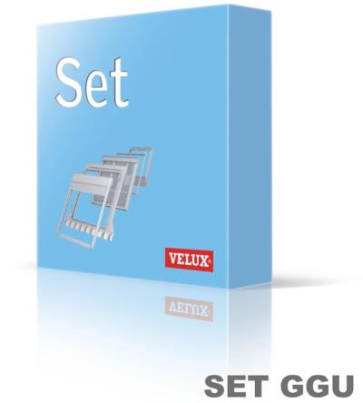 .VELUX SET GGU 0070 Bijeli poliuretan. Središnji ovjes+opšav EDW 2000 + tenda MHL