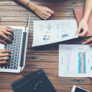 Corporate Business Planning with business chart Teamwork Concept.